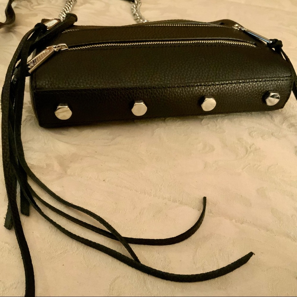 Rebecca Minkoff Beautiful!!! Mini Zip Rocker Leather Crossbody Bag - Picture 4 of 9